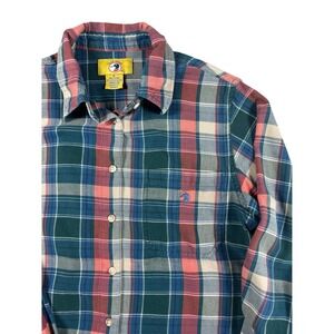 Duck Head Kids Green Red Blue Plaid Button Down Shirt Size 6 Long Sleeve Cotton